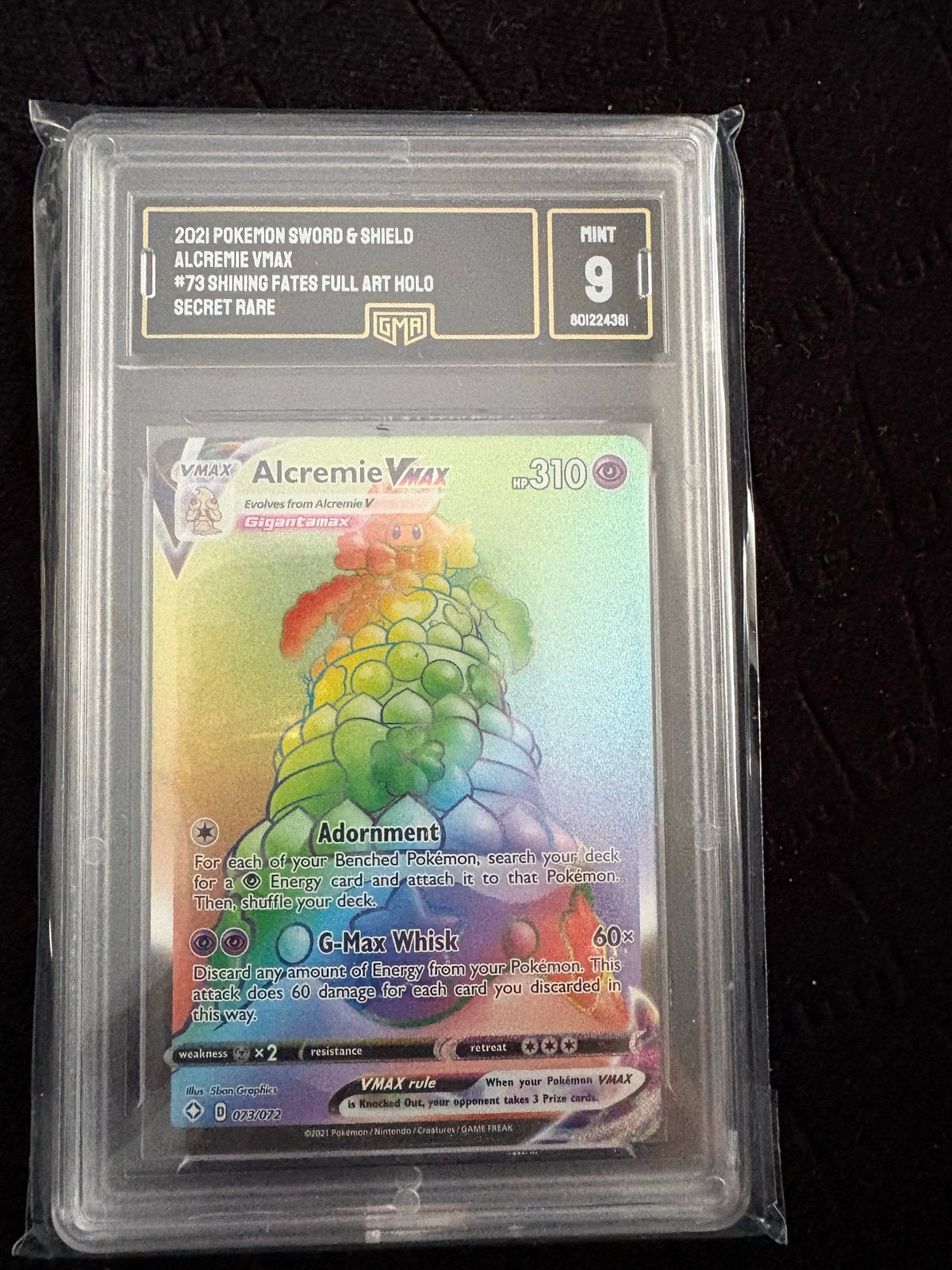 Pokémon Alcremie VMAX GMA 9 MINT Rainbow Secret Rare, Hobby en Vrije tijd, Verzamelkaartspellen | Pokémon, Ophalen, Zo goed als nieuw