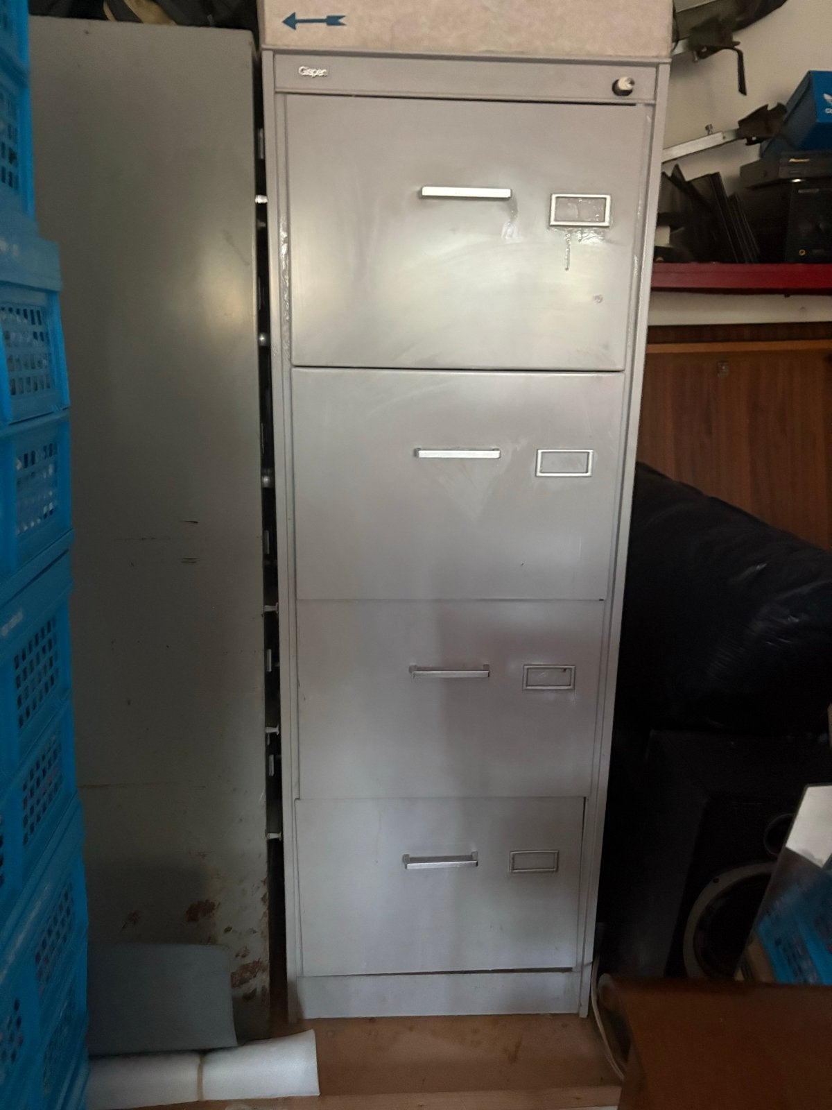 Gispen Metalen archiefkast met 4 lades, Huis en Inrichting, Kasten | Roldeurkasten en Archiefkasten, Ophalen, Gebruikt, Meerdere deuren