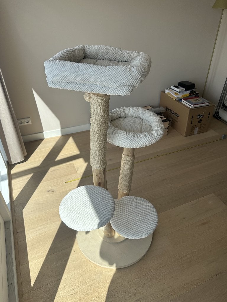 Modern Living Krabpaal Izola – echt hout – crème/naturel, Dieren en Toebehoren, Ophalen, Zo goed als nieuw, Krabpaal