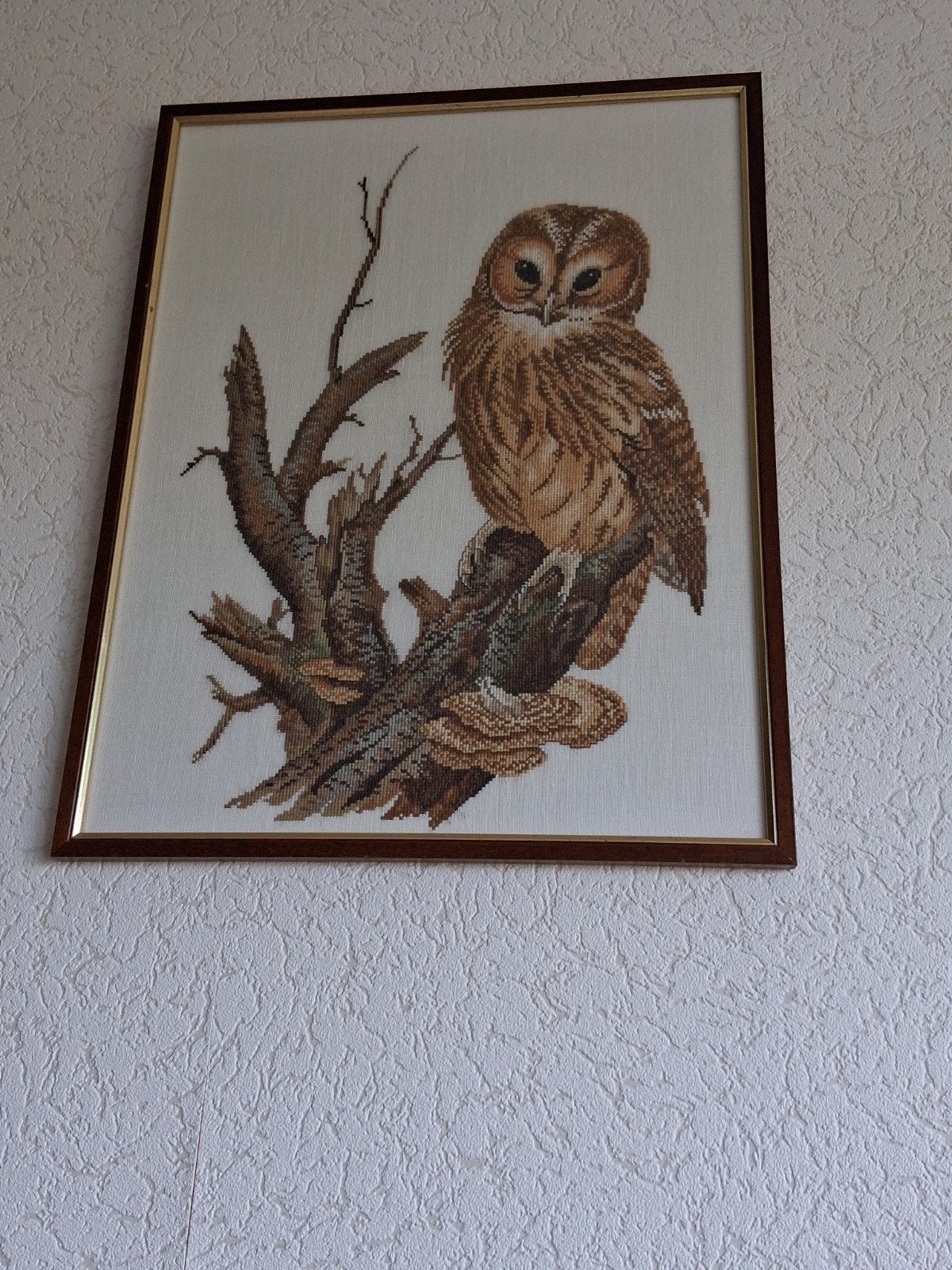 geborduurd schilderij Uil, Minder dan 50 cm, Overige typen, Nieuw, Ophalen of Verzenden