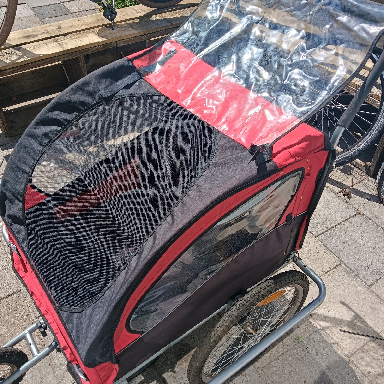 fietskar kinderen en of huisdier, Ophalen, Gebruikt, Opvouwbaar, 20 tot 40 kg