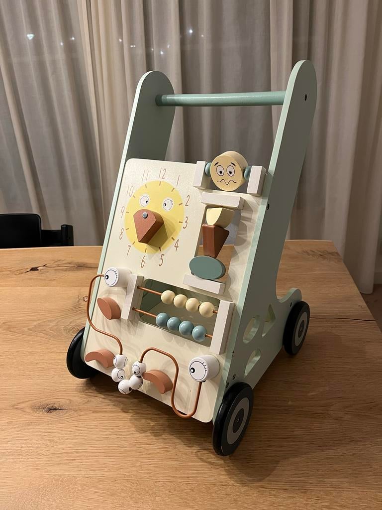 Houten loopwagen met activiteitenbord, Ophalen, Zo goed als nieuw, Overige typen, Met wieltjes