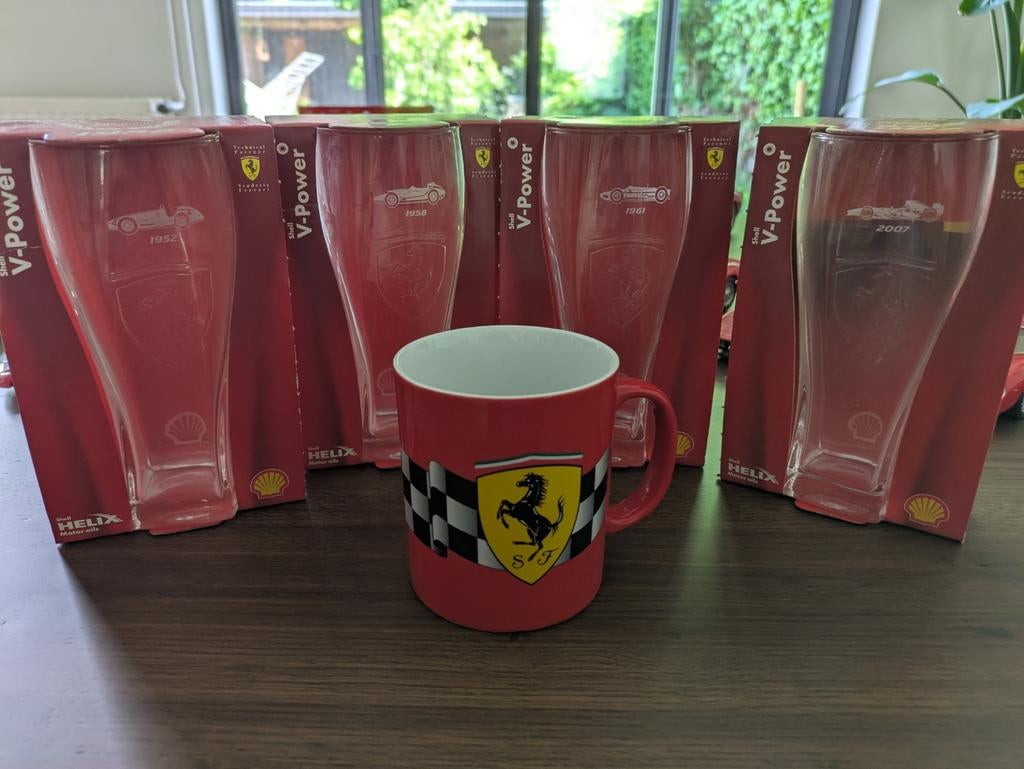 Ferrari Shell V-Power Glazen en Mok Collectie, Nieuw, Ophalen of Verzenden, Rood, Overige merken