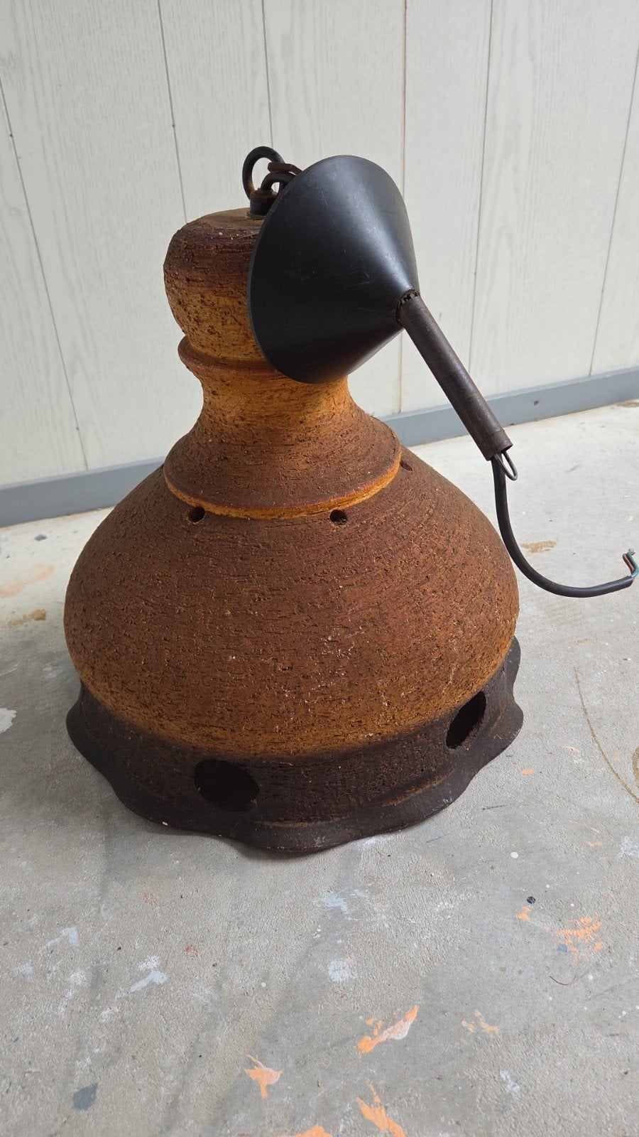 Stenen bruine grotere lamp, Ophalen of Verzenden