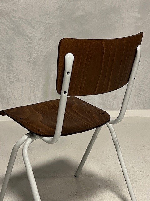 Retro eettafelstoel nieuw V frame eetkamerstoel schoolstoel, Bruin, ., Vintage, Nieuw