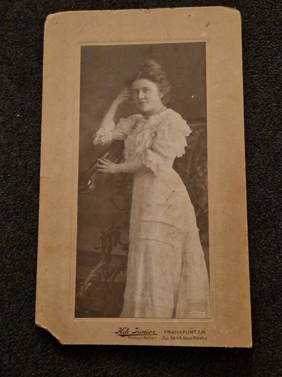 CDV van dame, Hch. Junior, Frankfurt a.M. 1906, Verzenden