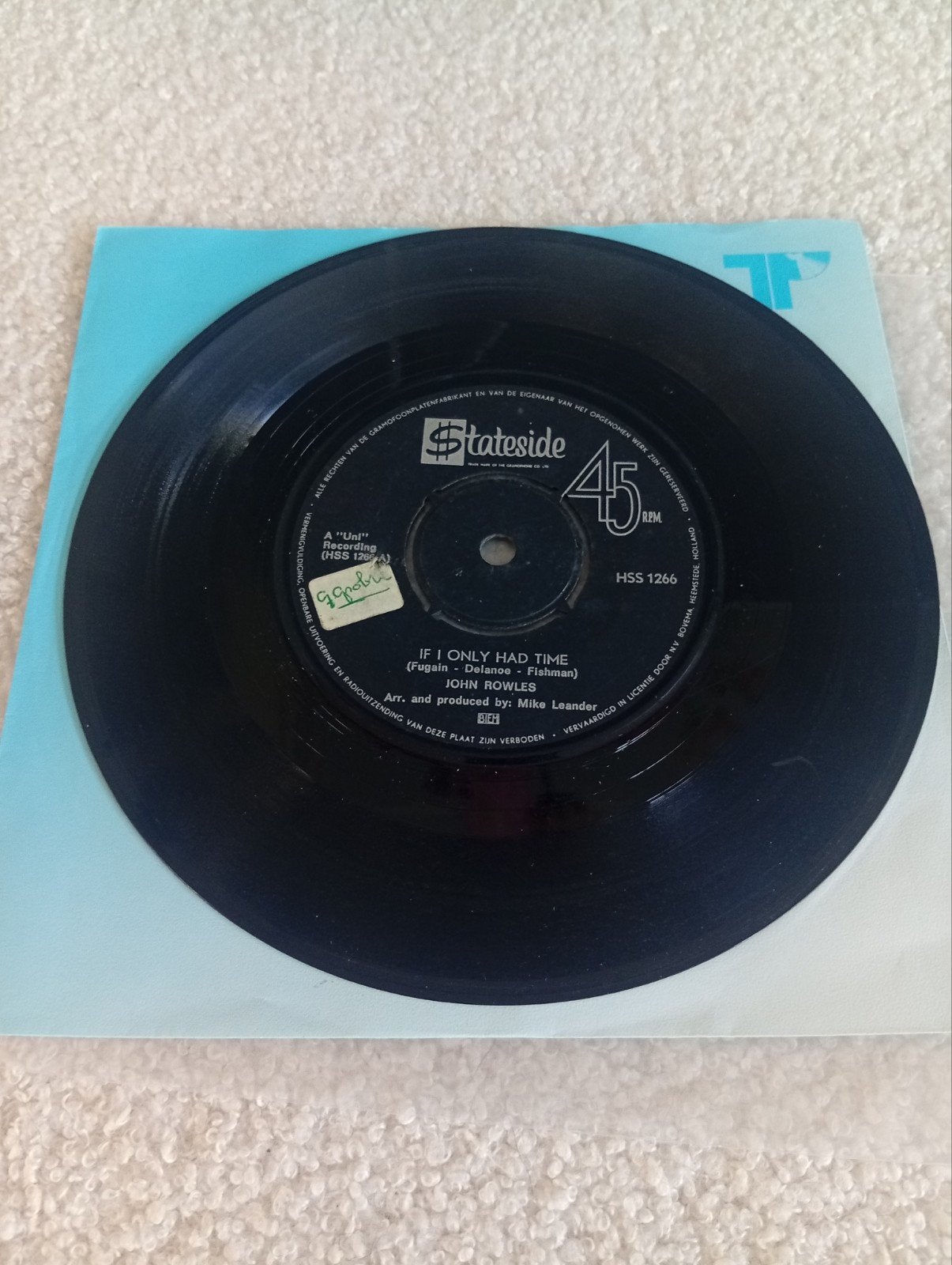 John Rowles - If I Only Had Time (Stateside HSS 1266), Cd's en Dvd's, Gebruikt, 7 inch, Ophalen of Verzenden, Pop