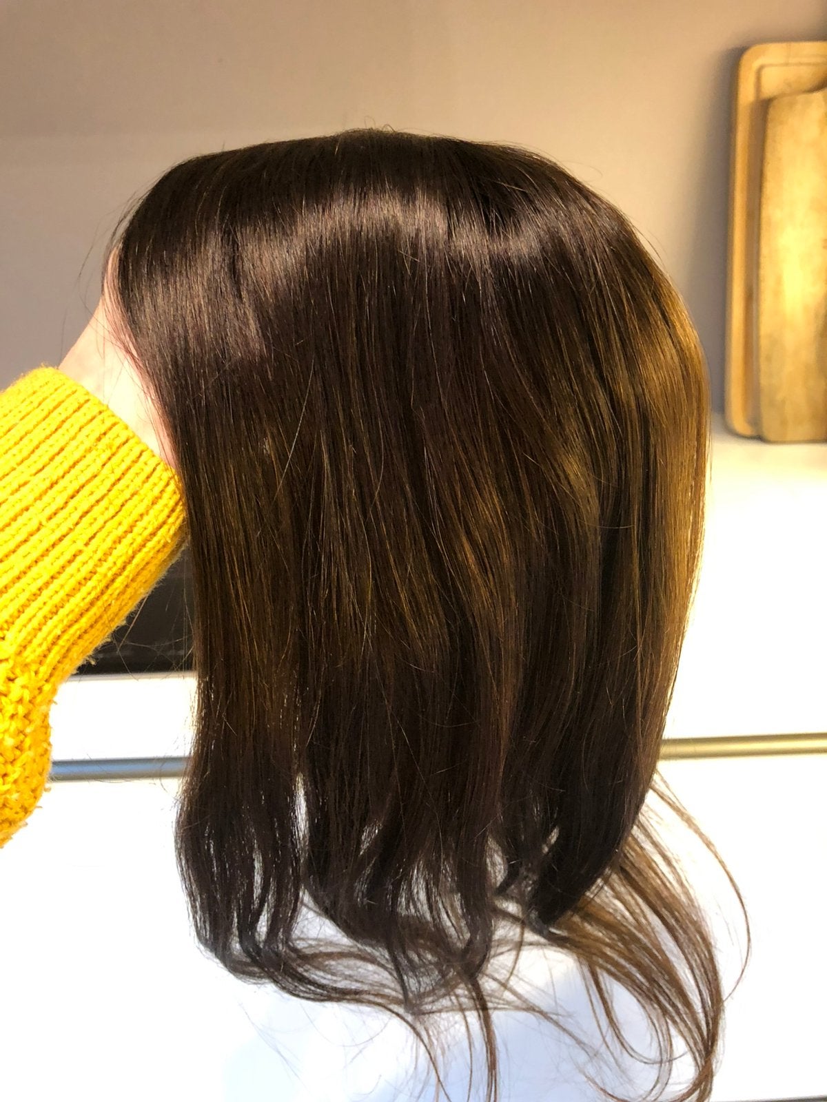 Haar topper pruik bruin 100% human hair, Pruik of Haarverlenging, Nieuw, ?, ?