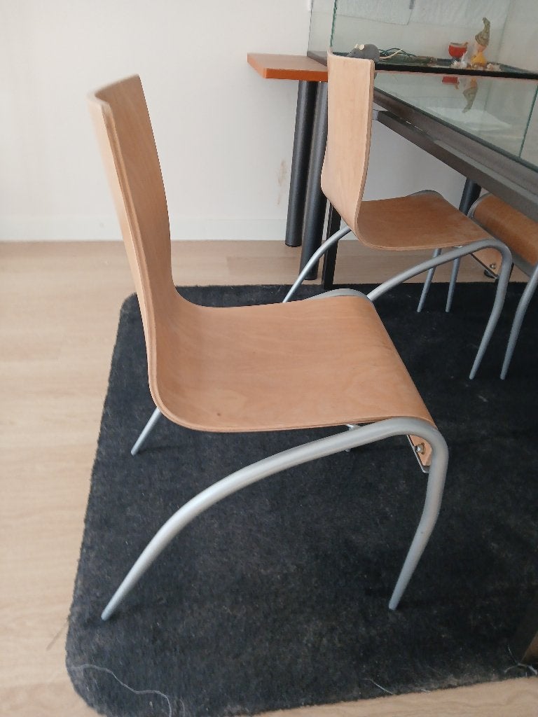 4 designstoelen met een Ikea tafel, Ophalen, Gebruikt, Vier