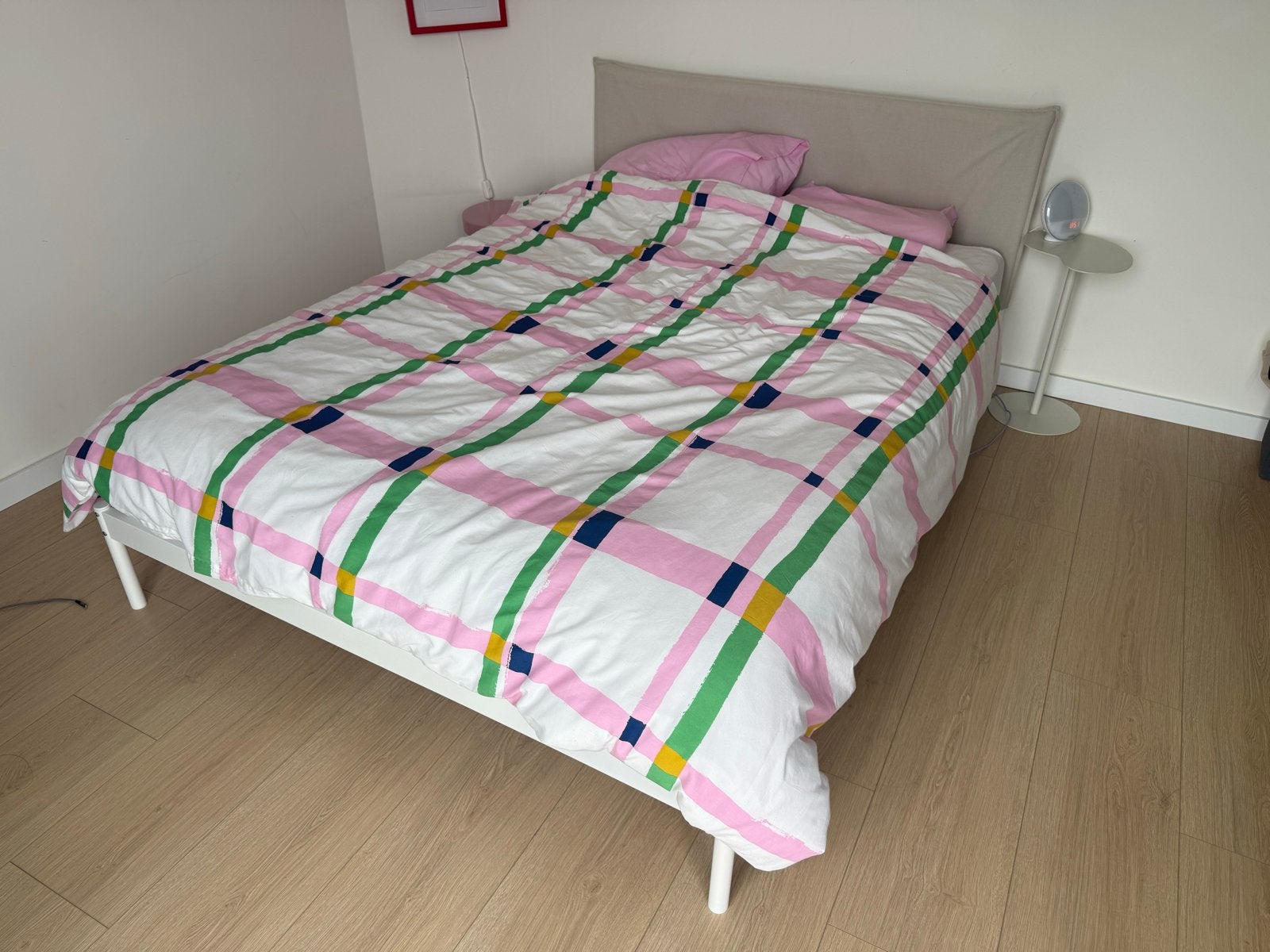 IKEA bed & matras 140x200 met topper, zgan, Huis en Inrichting, Ophalen, Tweepersoons, 140 cm, Zo goed als nieuw