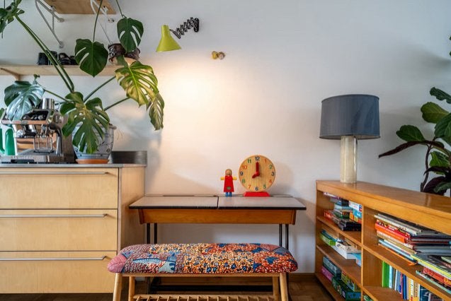 Vintage 2 persoons schoolbankje bureau kind, Kinderen en Baby's, Ophalen, Gebruikt, Tafel(s)