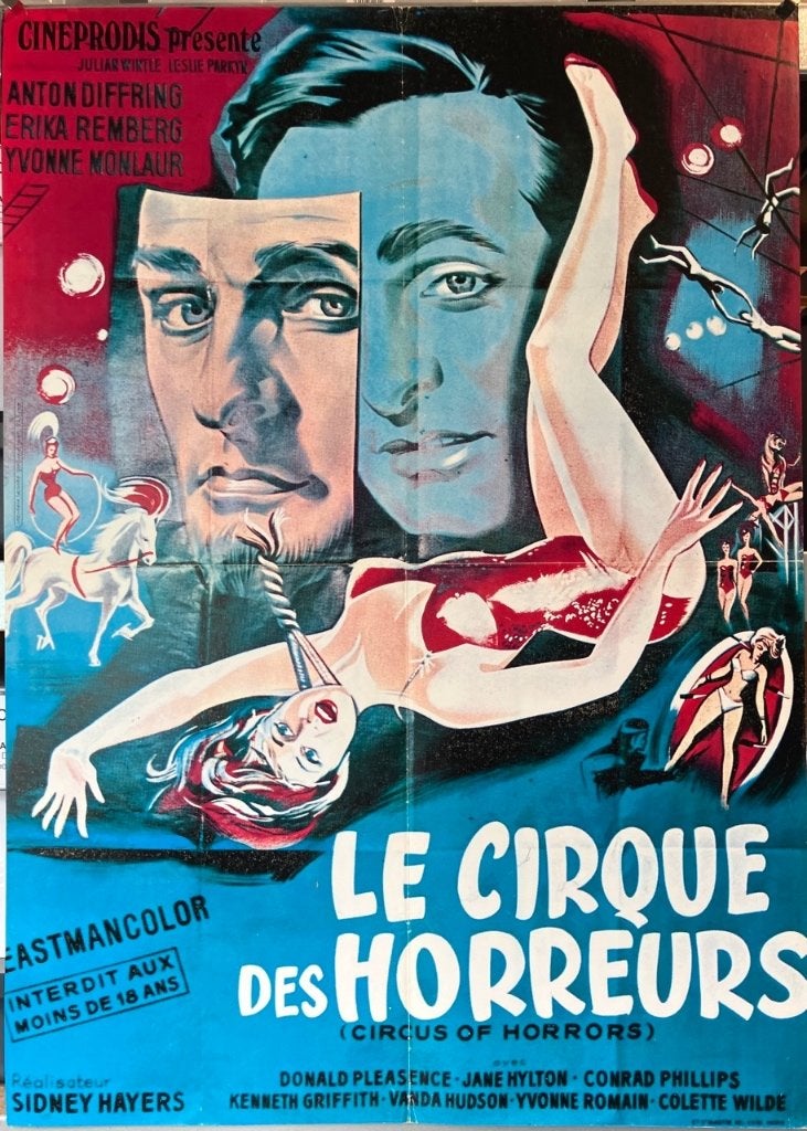 Circus of Horrors (1960) - Filmposter, Verzenden, Gebruikt, A1 t/m A3, Film en Tv
