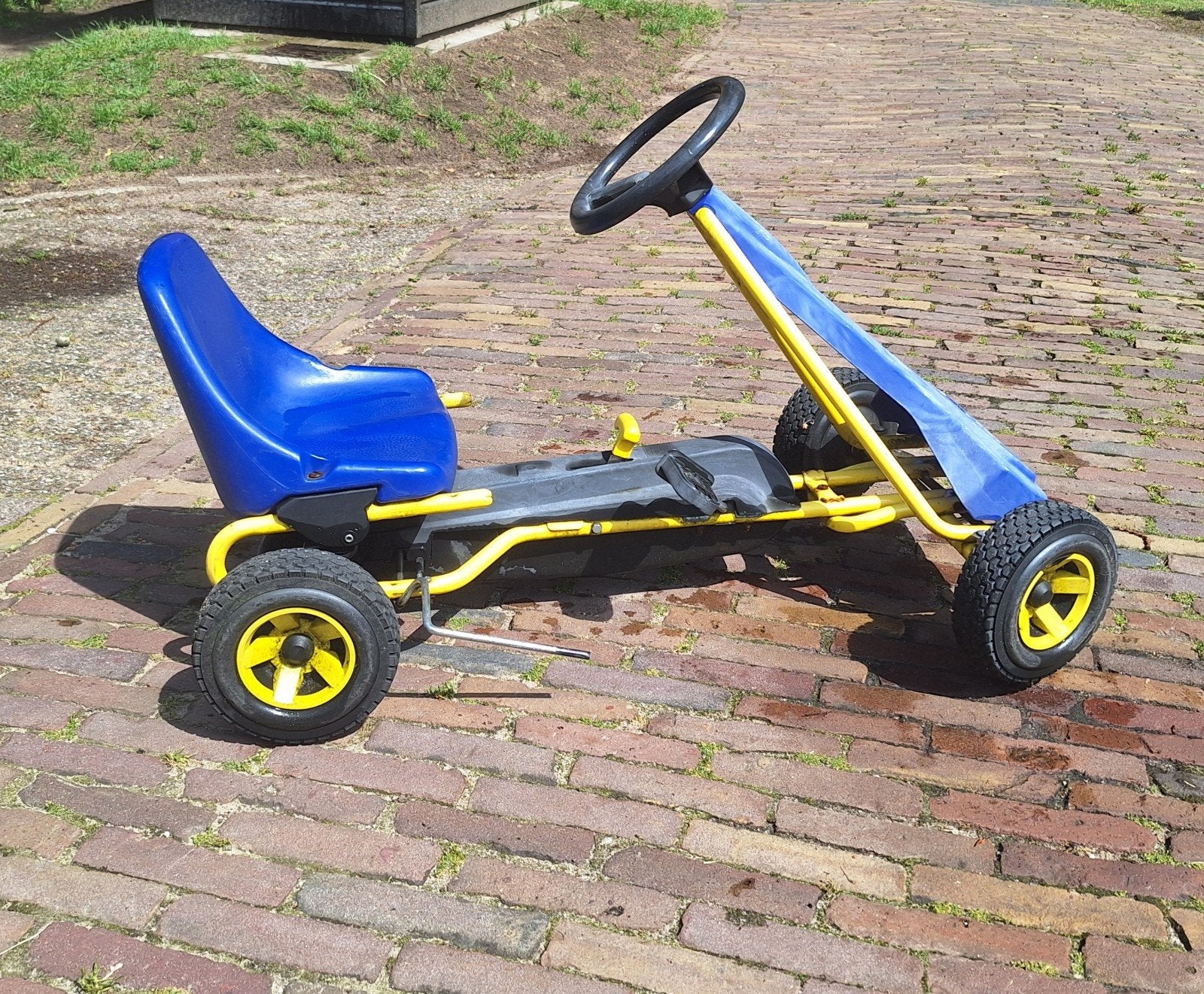Originele Kettcar skelter - Blauw/Geel, Ophalen, Gebruikt, Overige merken
