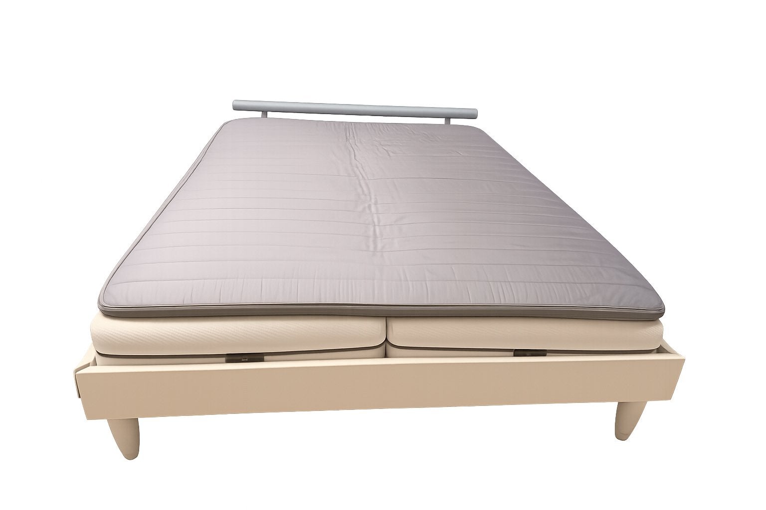 Comfortabel tweepersoonsbed met swiss sense matras en topper, Ophalen, Gebruikt, Wit, Tweepersoons
