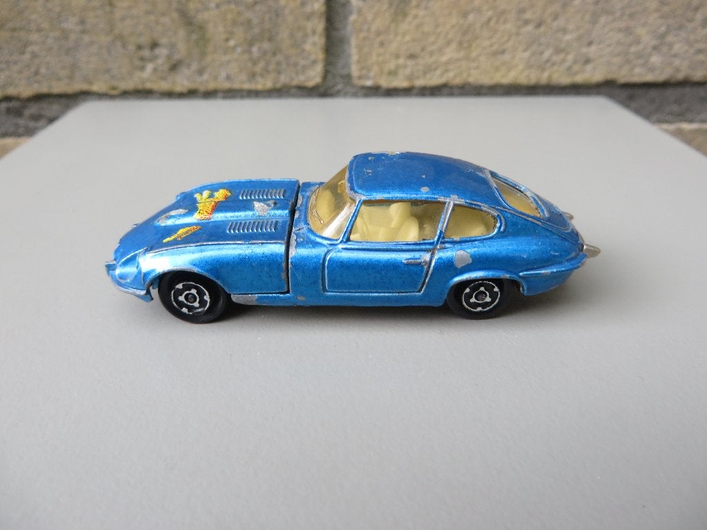Majorette Jaguar E Type Blauw, Ophalen of Verzenden, Gebruikt, Auto