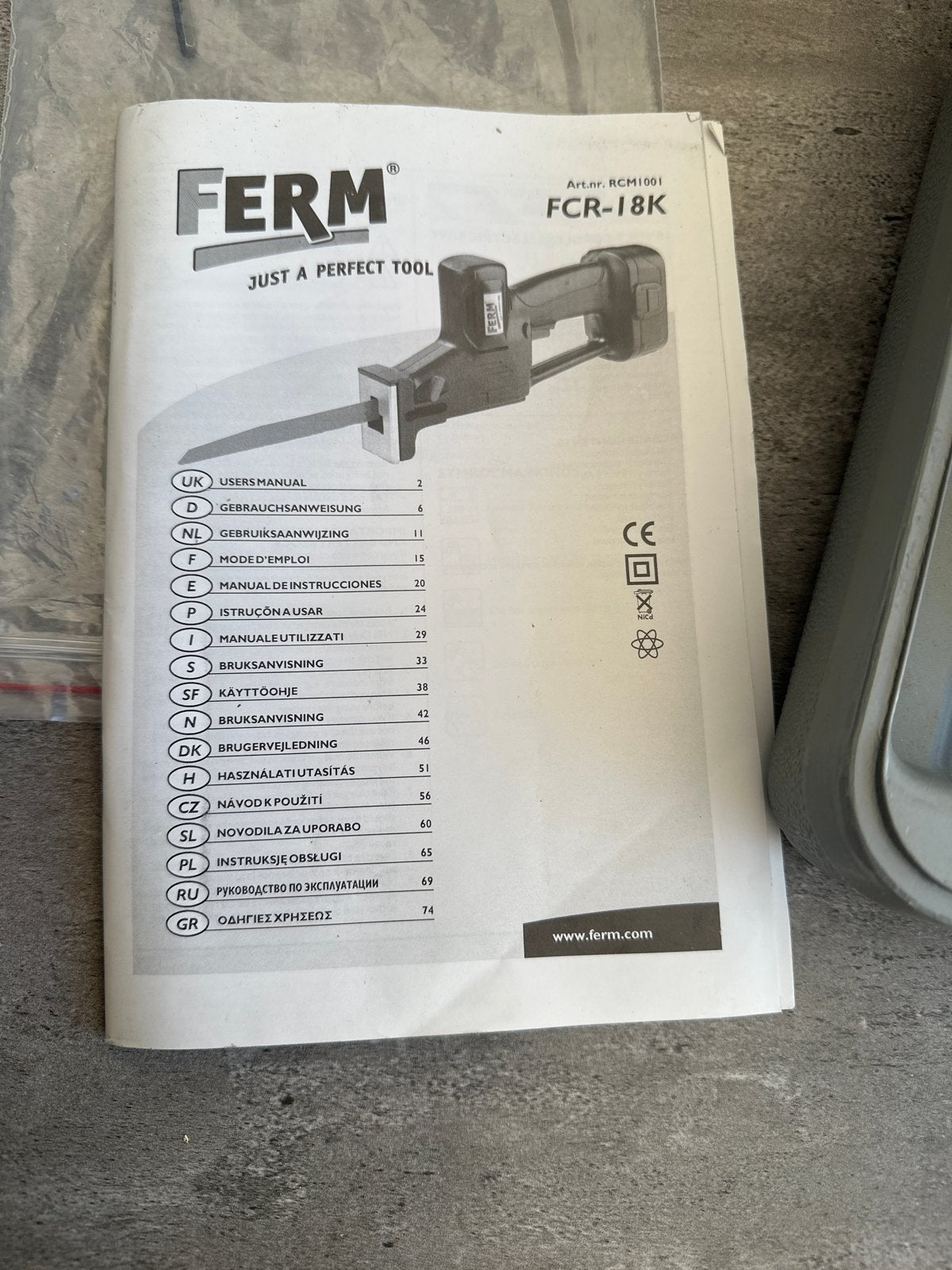 Ferm schrobzaag FCR-18K met koffer en handleiding, Doe-het-zelf en Verbouw, Gereedschap | Handgereedschap, Gebruikt, Kitspuit