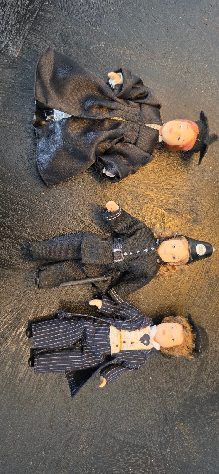 Set van 3 vintage poppen: politie, afgestudeerde en heer, Kinderen en Baby's, Ophalen, Gebruikt, Overige typen