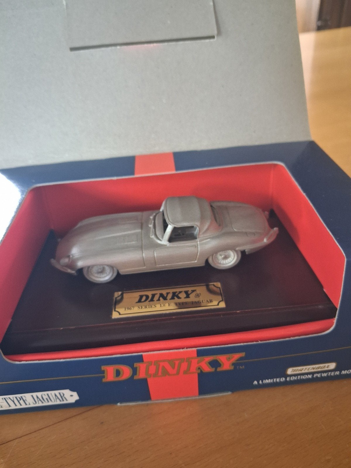 Dinky DY921 1967 Series 1½ E-Type Jaguar Pewter Model, Ophalen of Verzenden, Zo goed als nieuw, Auto, Dinky Toys