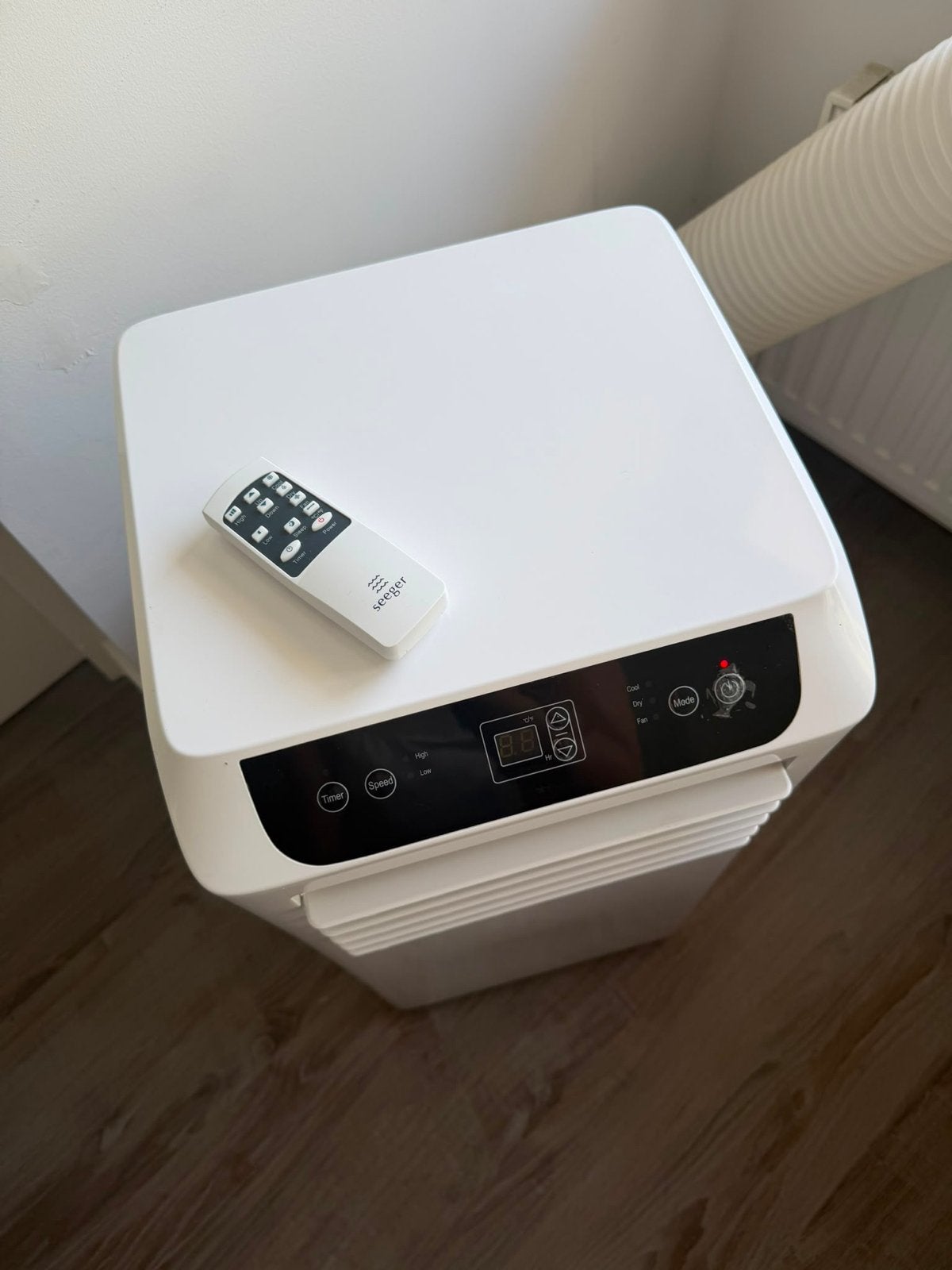 Seeger Mobiele Airco met Afstandsbediening en Timer, Witgoed en Apparatuur, Airco's, Ophalen, Minder dan 60 m³, 3 snelheden of meer
