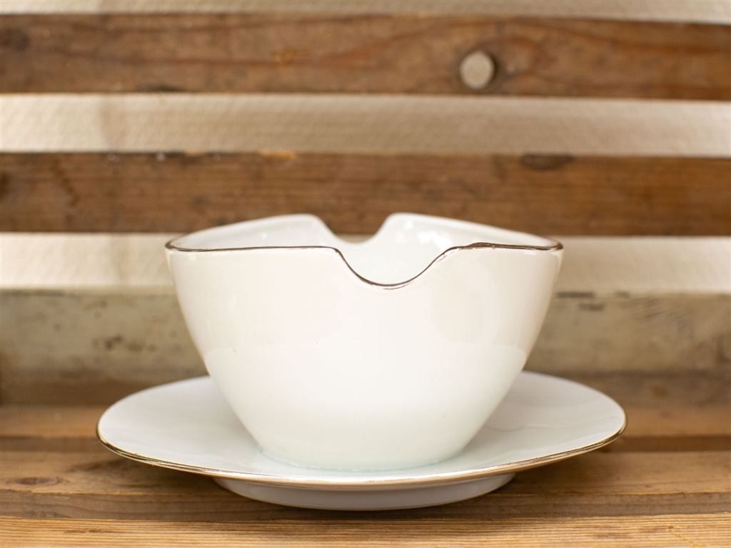 chodziez saus schaaltje met vast schoteltje 29884, Gebruikt, Ophalen of Verzenden, Bord(en), Wedgwood