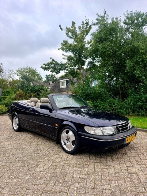 Saab 900 SE 2.5 CABRIO V6 145.615 k (bj 1997), Auto's, Overige carrosserieën, Blauw, Overige brandstoffen, Bedrijf