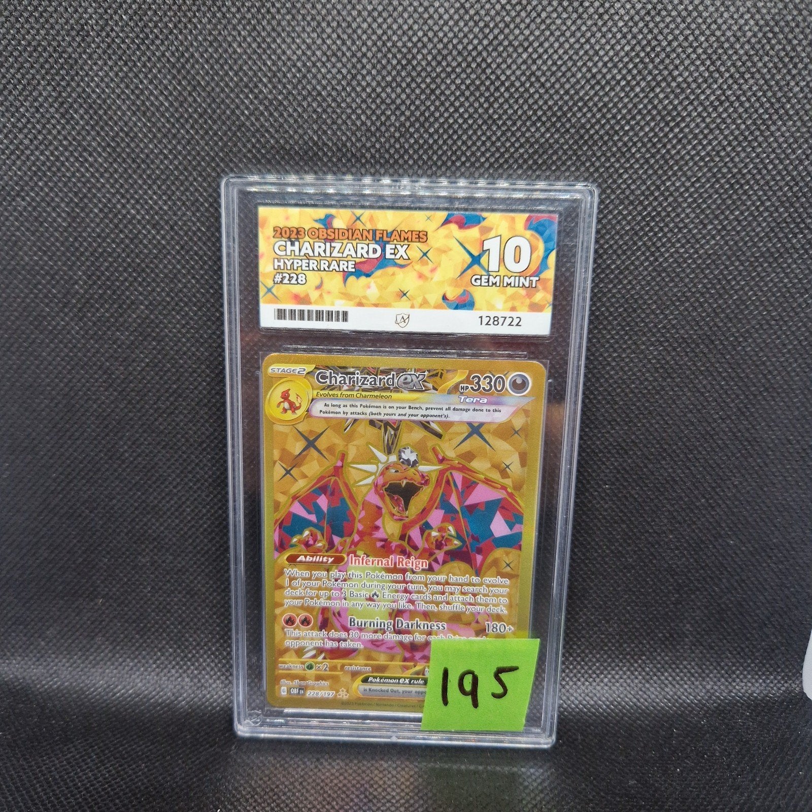 Charizard Hyper Rare Ex Obsidian Flames ACE 10, Ophalen of Verzenden, Zo goed als nieuw
