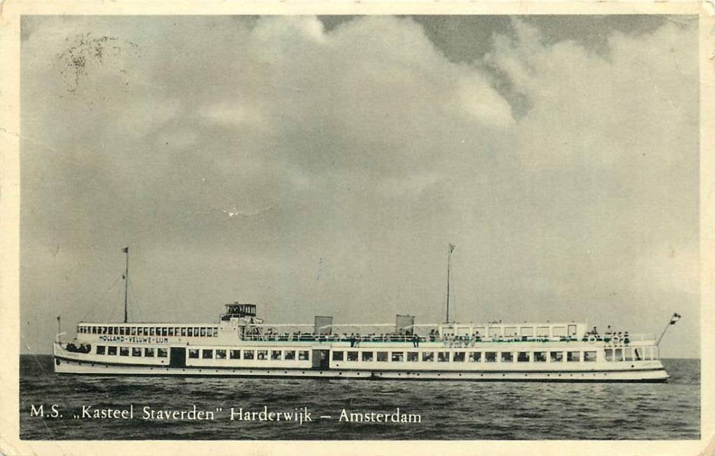 381-152-031 Amsterdam Harderwijk boot, Verzamelen, Ansichtkaarten | Nederland, Gelderland, Voor 1920, Verzenden