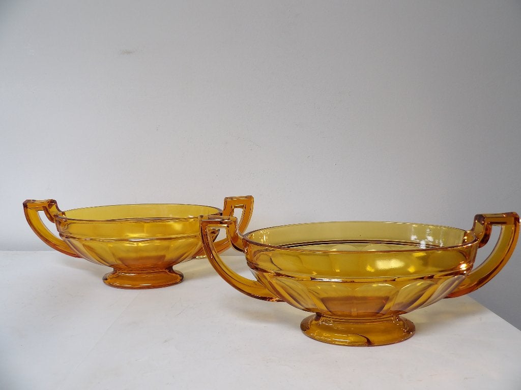 2 Art Deco Coupes/Schalen Val St Lambert Charles Graffart, Antiek en Kunst, Antiek | Glas en Kristal, Ophalen of Verzenden