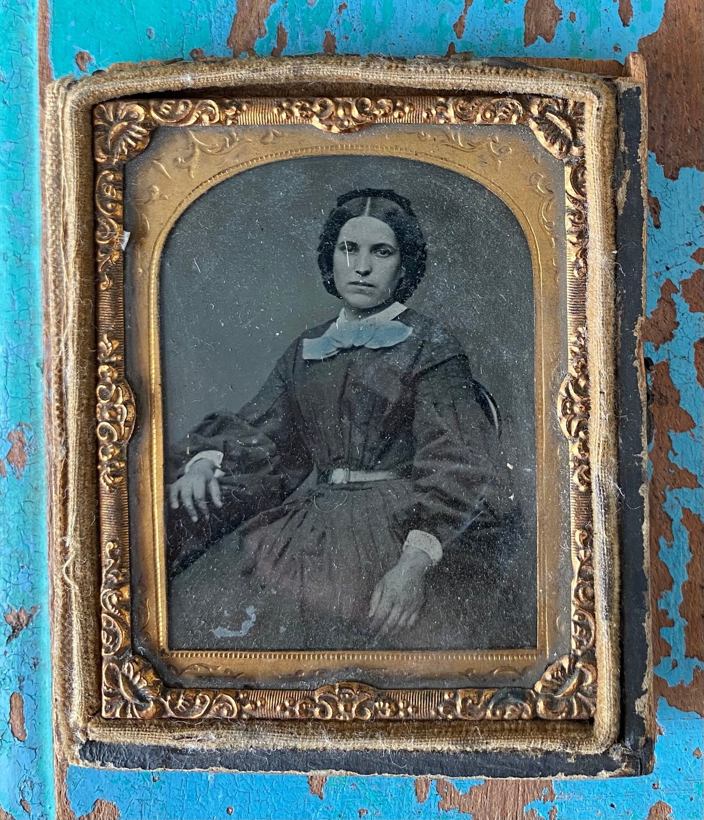 Antieke foto ambrotype, Antiek en Kunst, Kunst | Tekeningen en Foto's, Ophalen of Verzenden
