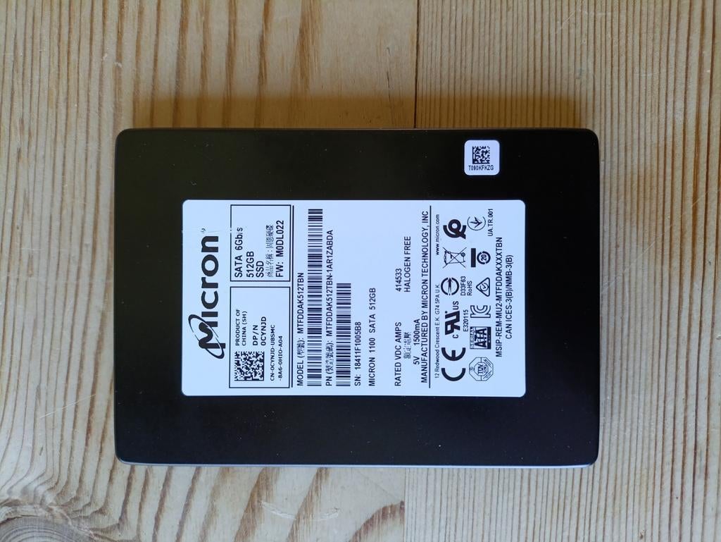 Sata SSD 500 Gb, Intern, Gebruikt, Ophalen of Verzenden, Micron