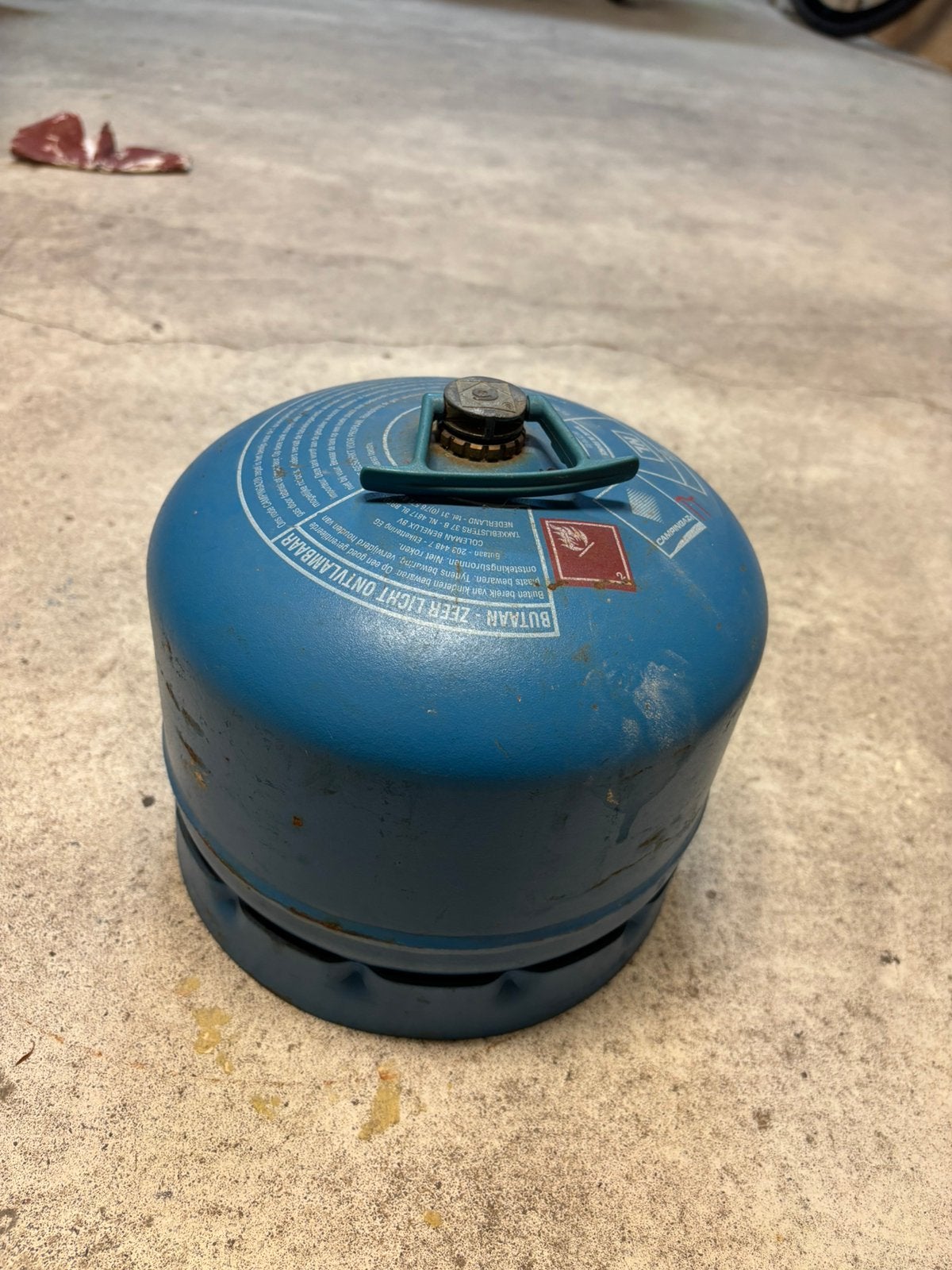 Campinggaz fles, 1,8 kg netto vulling. Is leeg, Ophalen, Gebruikt