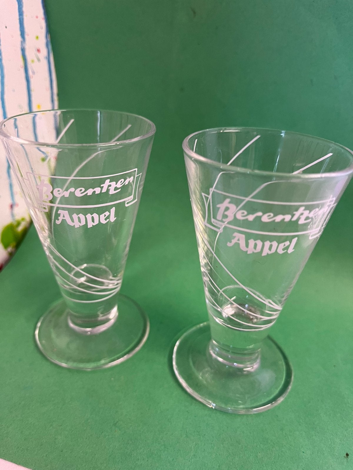 Berentzen appel glazen set van 2 glazen, Ophalen of Verzenden, Nieuw, Borrel- of Shotglas