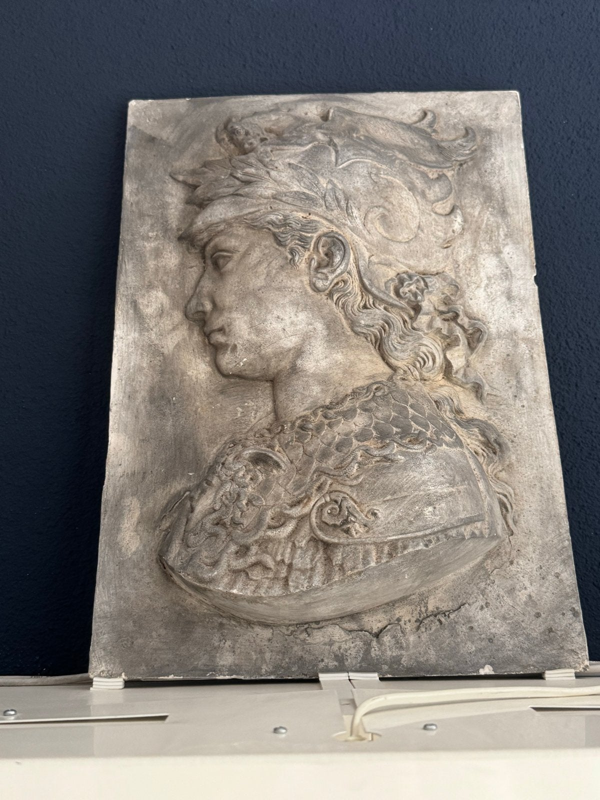 Reliëf van een Florentijnse krijger 50x35cm, Weerbestendig, Ophalen of Verzenden, Wanddecoratie, 20 - 50 cm