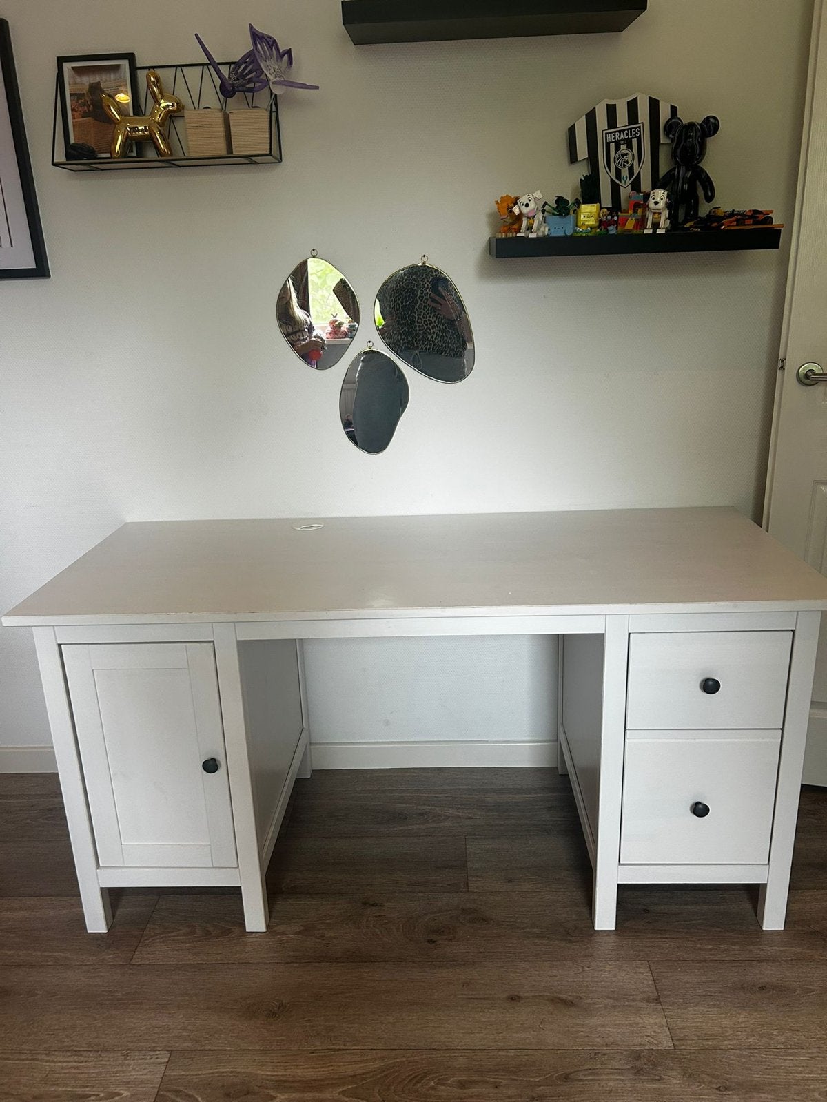 IKEA HEMNES Bureau wit met lades en kastje, Ophalen, Gebruikt, Scandinavisch, IKEA