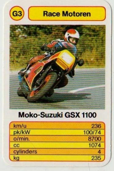 Kw194 motorkaartje g3 Moko Suzuki GSX 1100, Ophalen of Verzenden, Zo goed als nieuw, Motoren