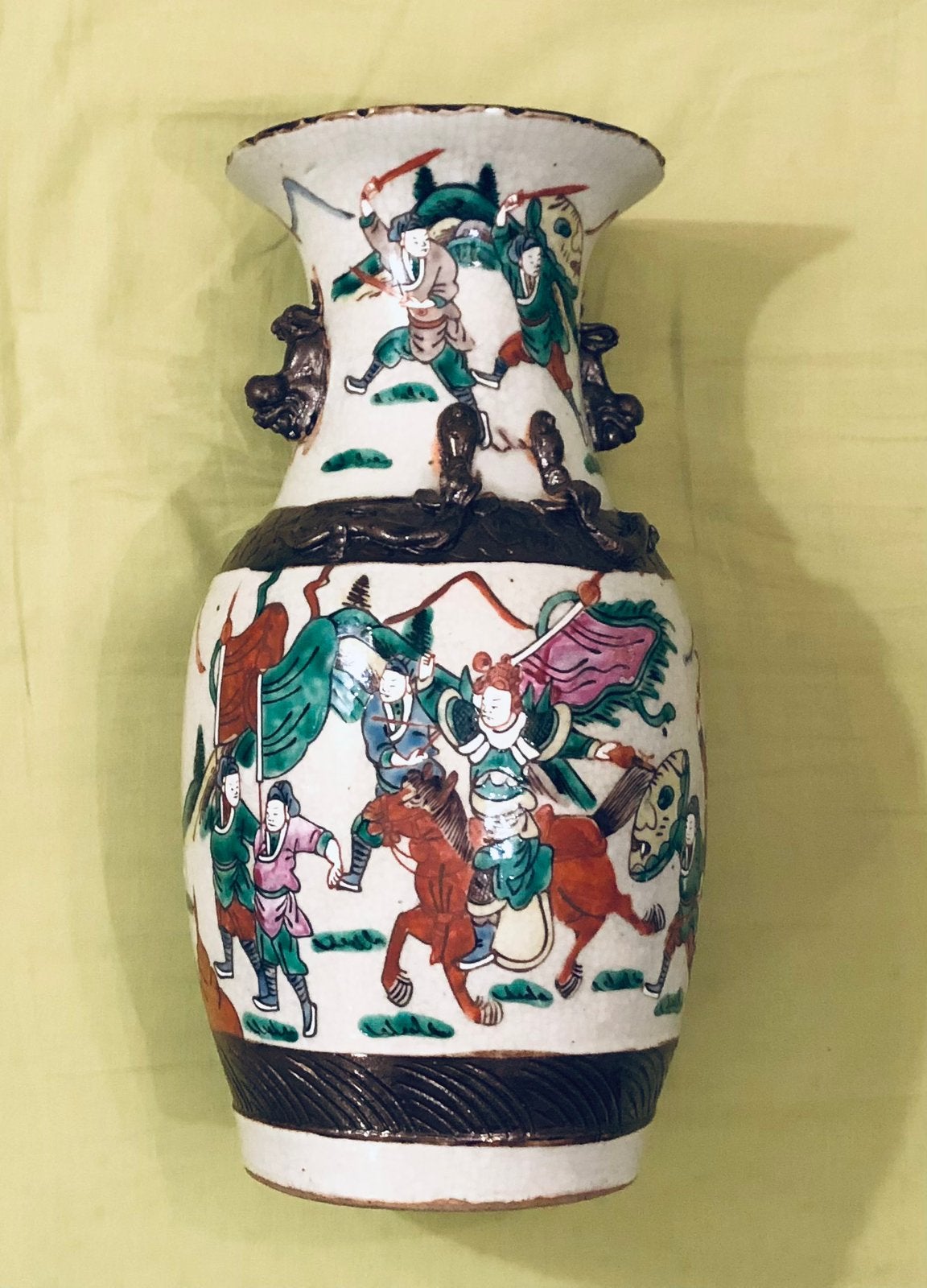 Antieke Chinese Nanking Krijgervaas, late Qing-dynastie, Antiek en Kunst, Ophalen of Verzenden