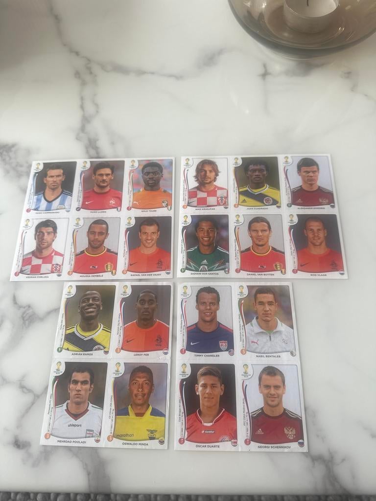 Panini WK 2014 stickersheets met Van der Vaart en Fer, Verzamelen, Sportartikelen en Voetbal, Nieuw, Poster, Plaatje of Sticker