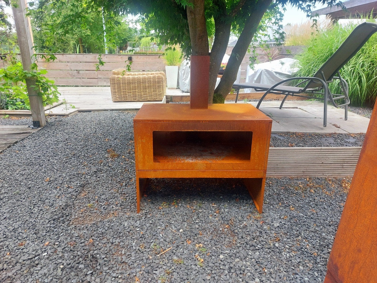 Cortenstaal tuin kachel, Tuin en Terras, Tuinhaarden, Ophalen, Zo goed als nieuw