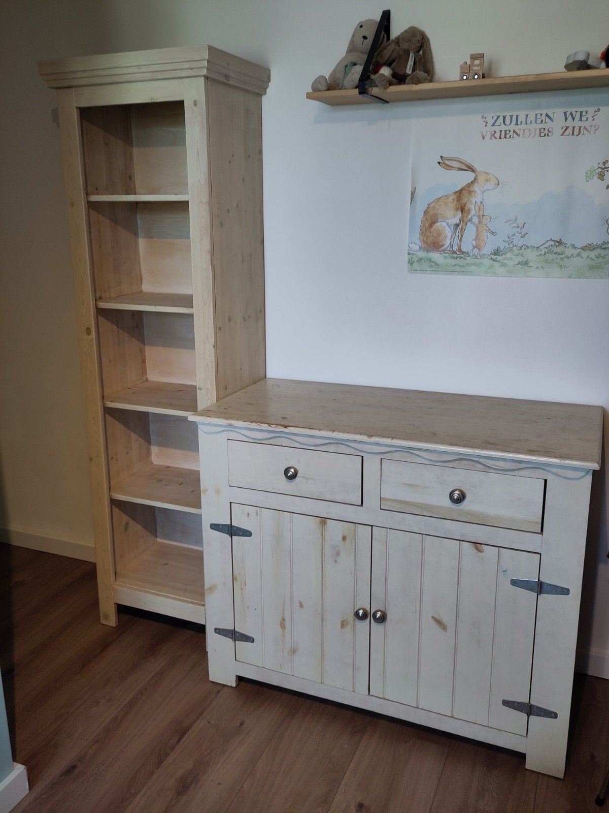 commode met bijpassende kast, solide hout, Ophalen