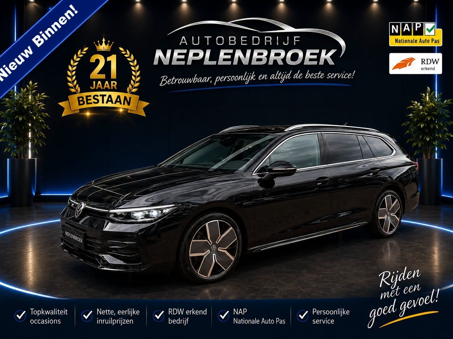 Volkswagen Passat Variant 1.5 eHybrid R-Line Edition | SoH 1, 77 km/l, Zwart, Zwart, Hybride Elektrisch/Benzine