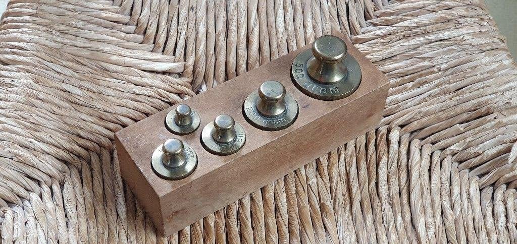koperen gewichten set, Antiek en Kunst, Antiek | Koper en Brons, Ophalen of Verzenden, Koper