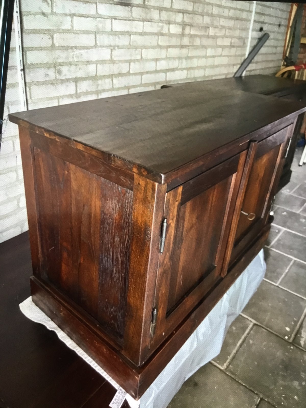 Antieke dressoir/tv-meubel van gerecycled hout, Antiek en Kunst, Ophalen