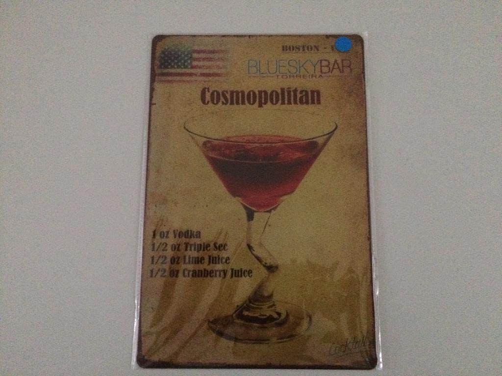 Nieuw Metalen Wandbord * Cosmopolitan 20x30cm, Ophalen of Verzenden, Nieuw