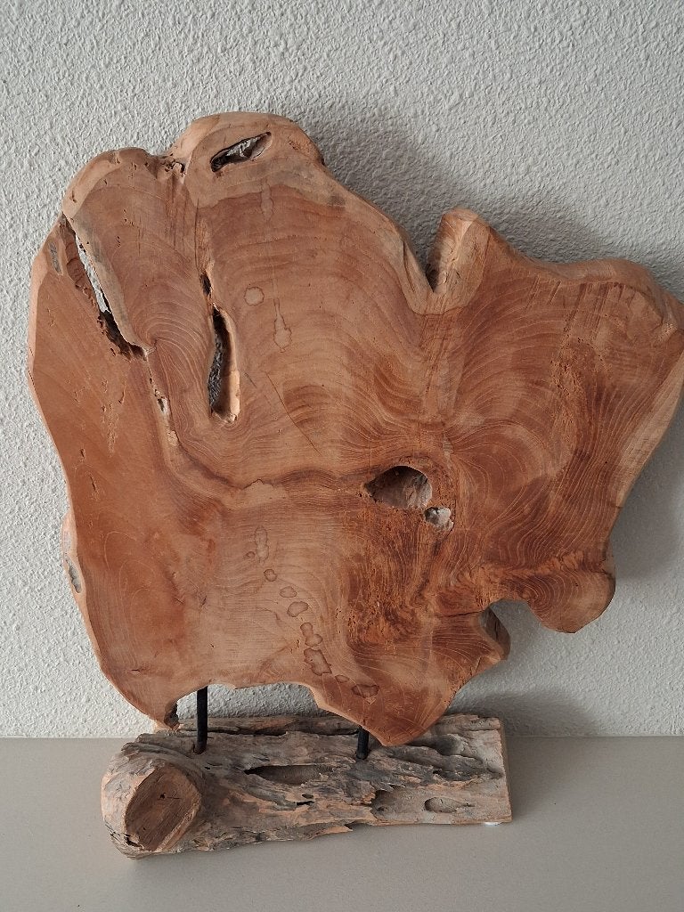 Teak decoratie voor in woonkamer, Huis en Inrichting, Woonaccessoires | Overige, Ophalen, Hout, Beige, Overige stijlen