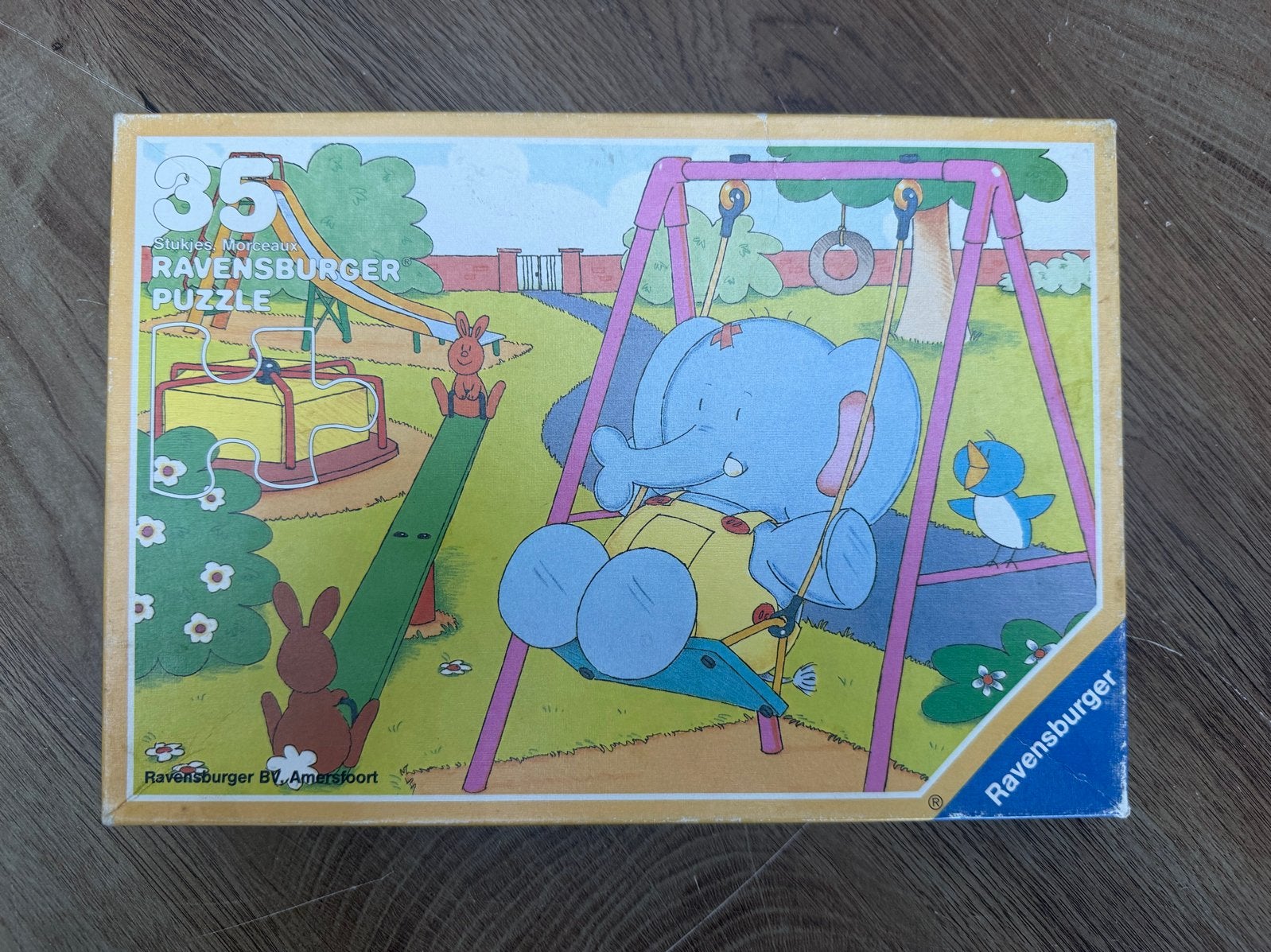 Ravensburger Puzzel 35 stukjes - Olifant in speeltuin, Ophalen of Verzenden, 10 tot 50 stukjes, Gebruikt, 2 tot 4 jaar