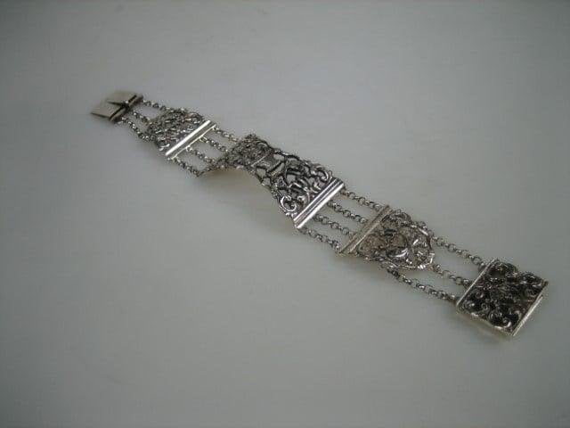 Antieke Zilveren Oude Bloem Armband uit ca. 1860, Verzenden, Zilver, Armband