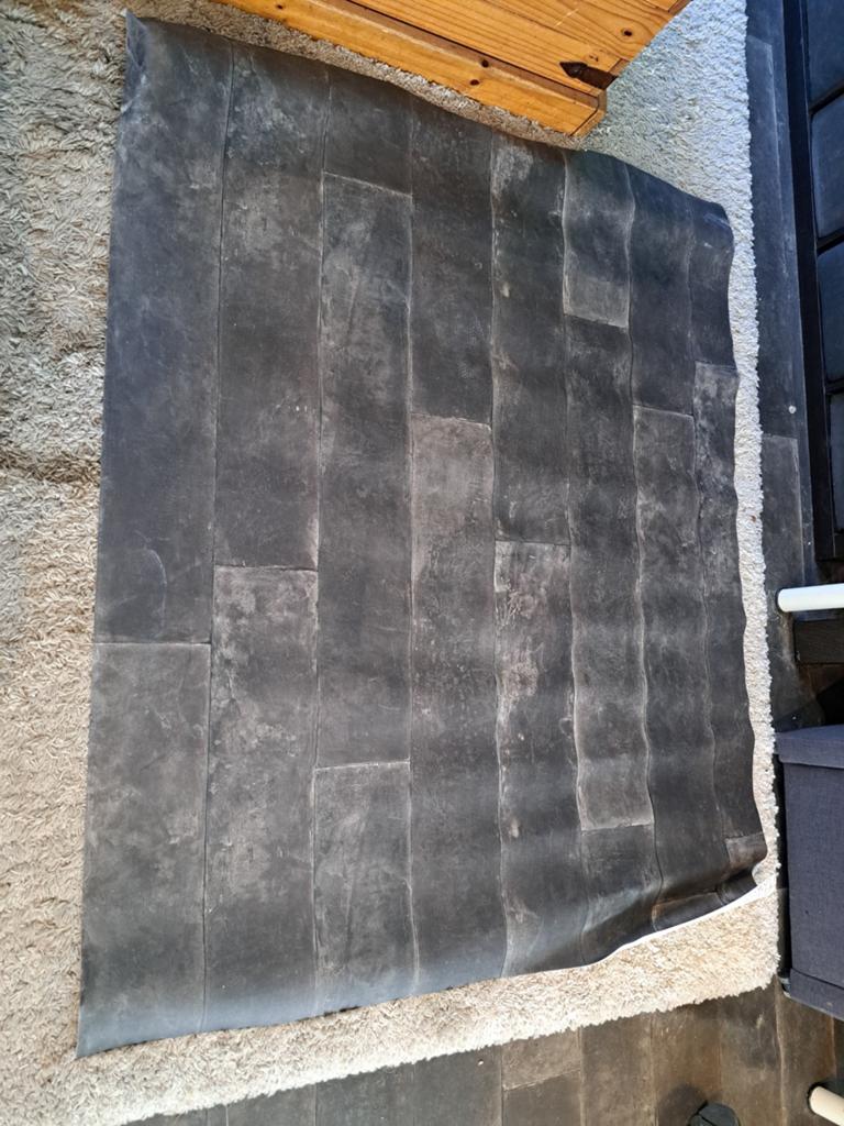 Vinyl vloerbedekking - ca. 155x125 cm, Huis en Inrichting, Gebruikt, Grijs, Ophalen of Verzenden, Minder dan 10 m²