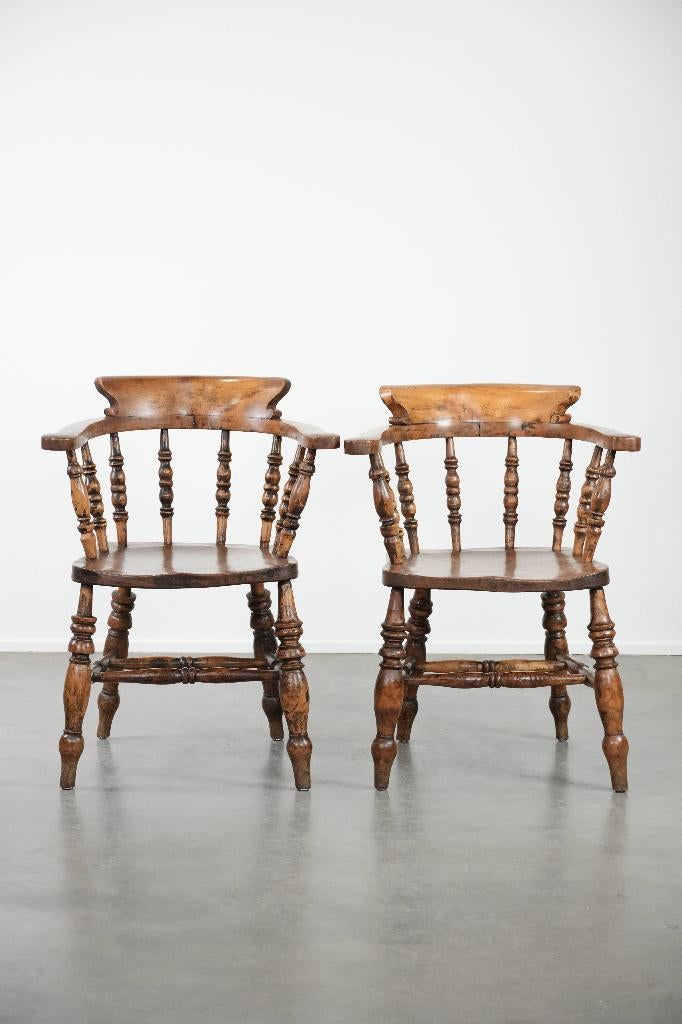 2 x Antieke Engelse captain chair uit begin 19e eeuw, Ophalen