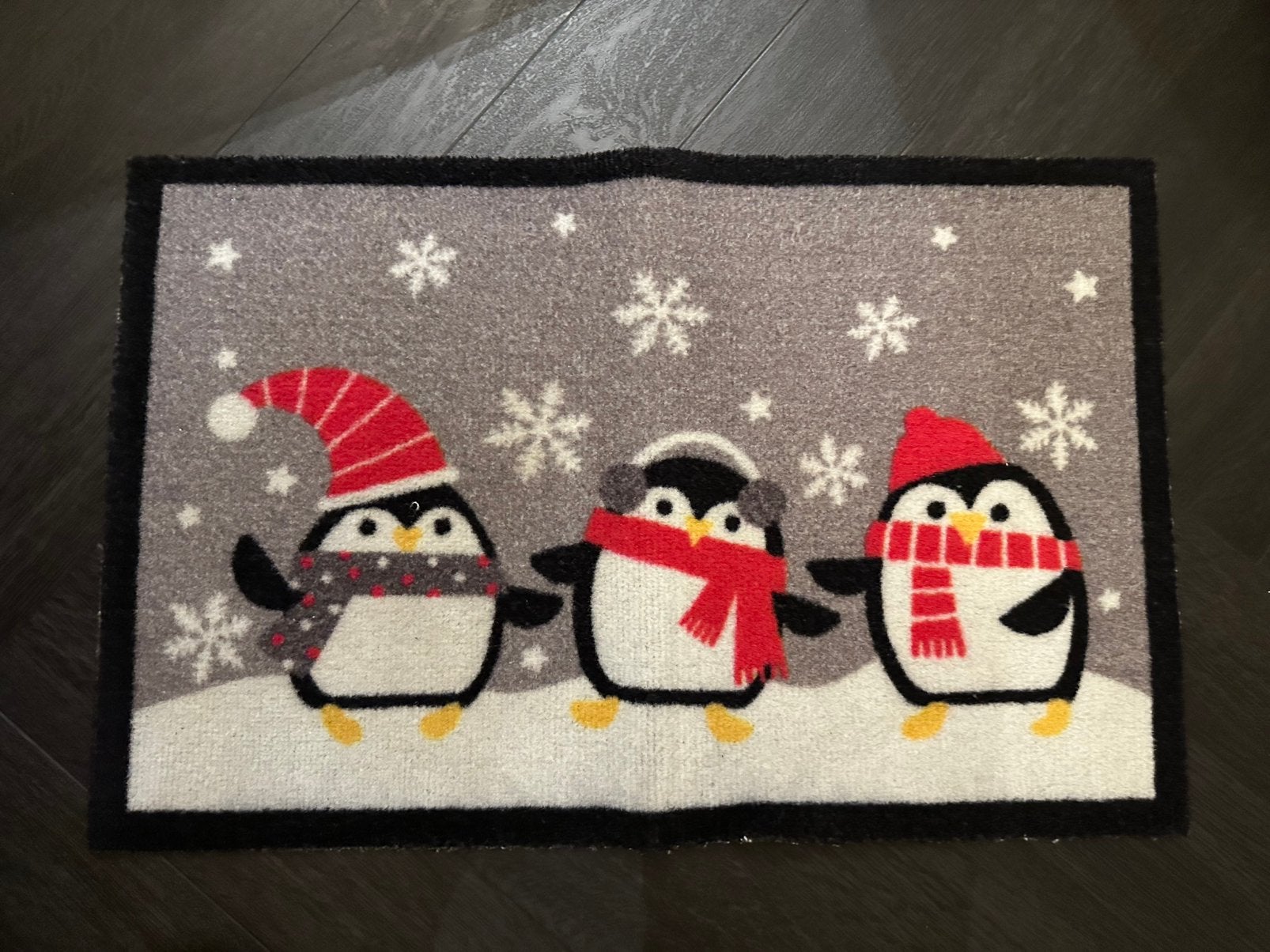 Deurmat kerst met pinguins 38,5 x 60 cm, Diversen, Ophalen of Verzenden, Zo goed als nieuw