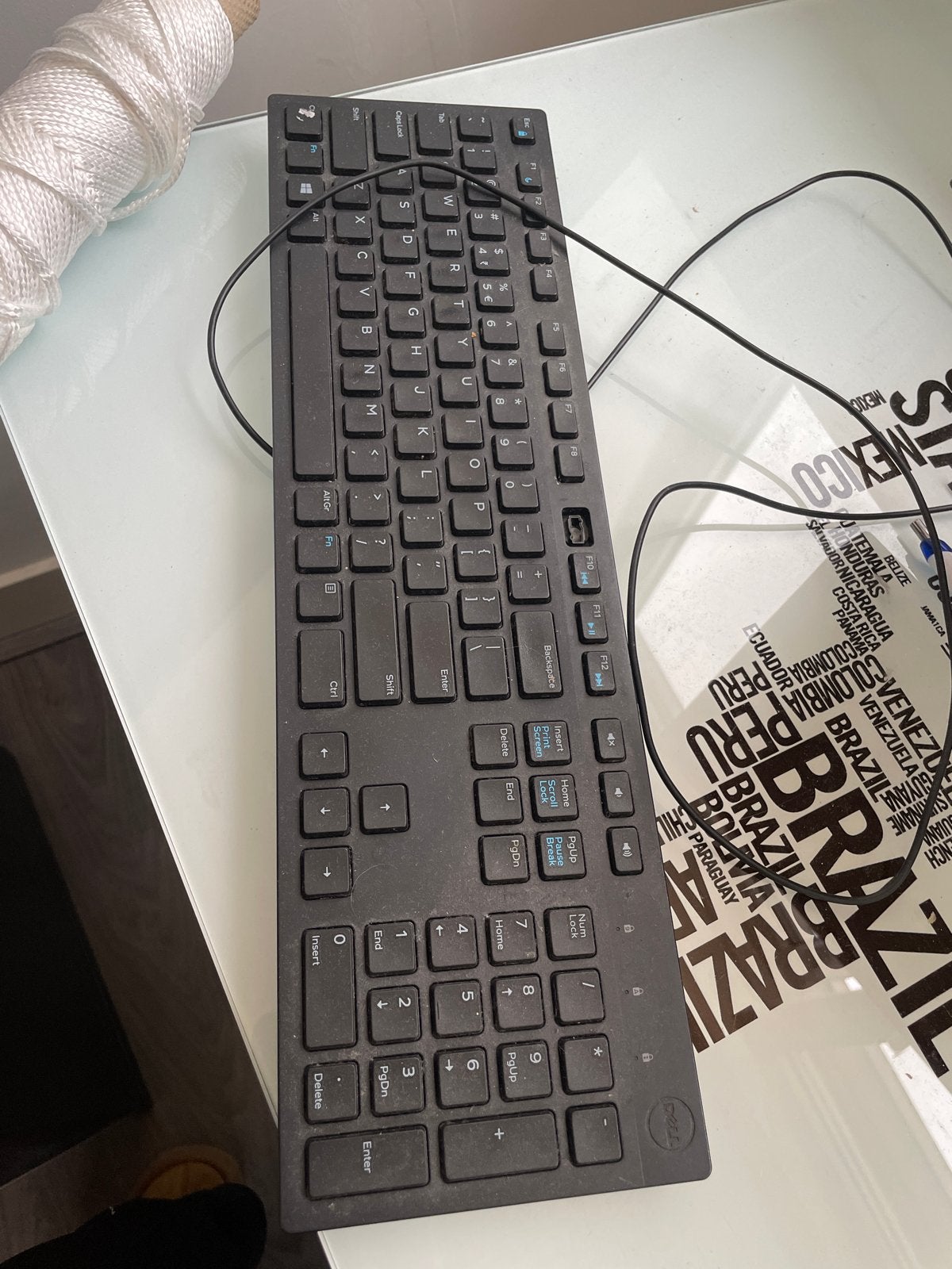 Dell bedraad toetsenbord - Qwerty indeling, Ophalen, Gebruikt, Qwerty, Numeriek gedeelte